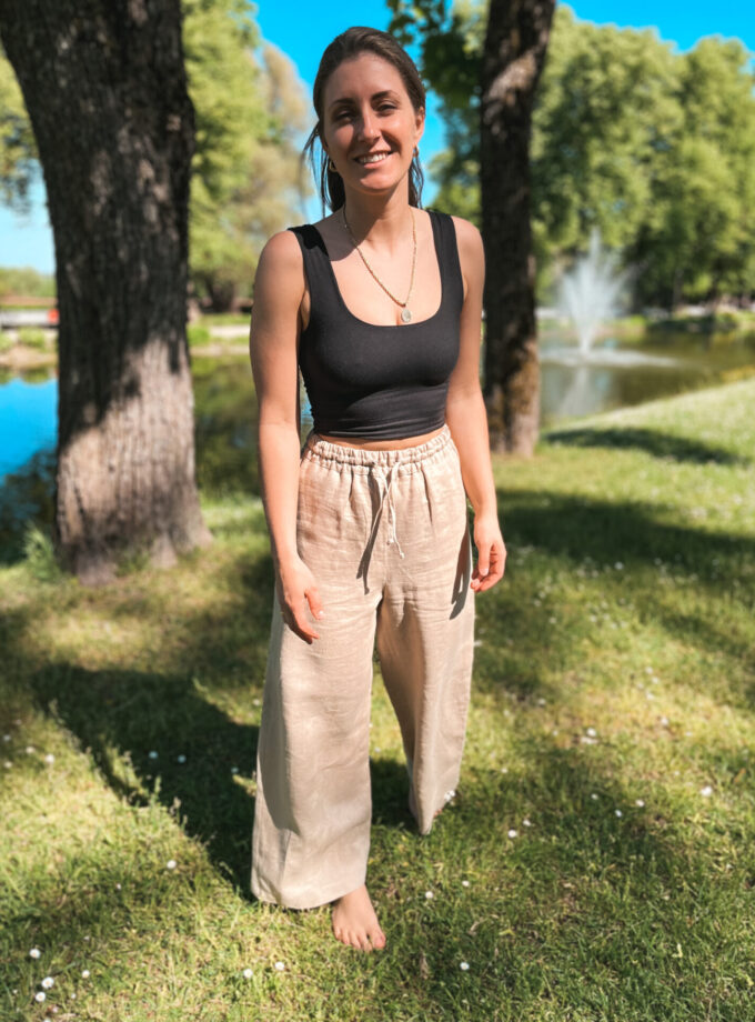 Linen Women Pants Palazzo